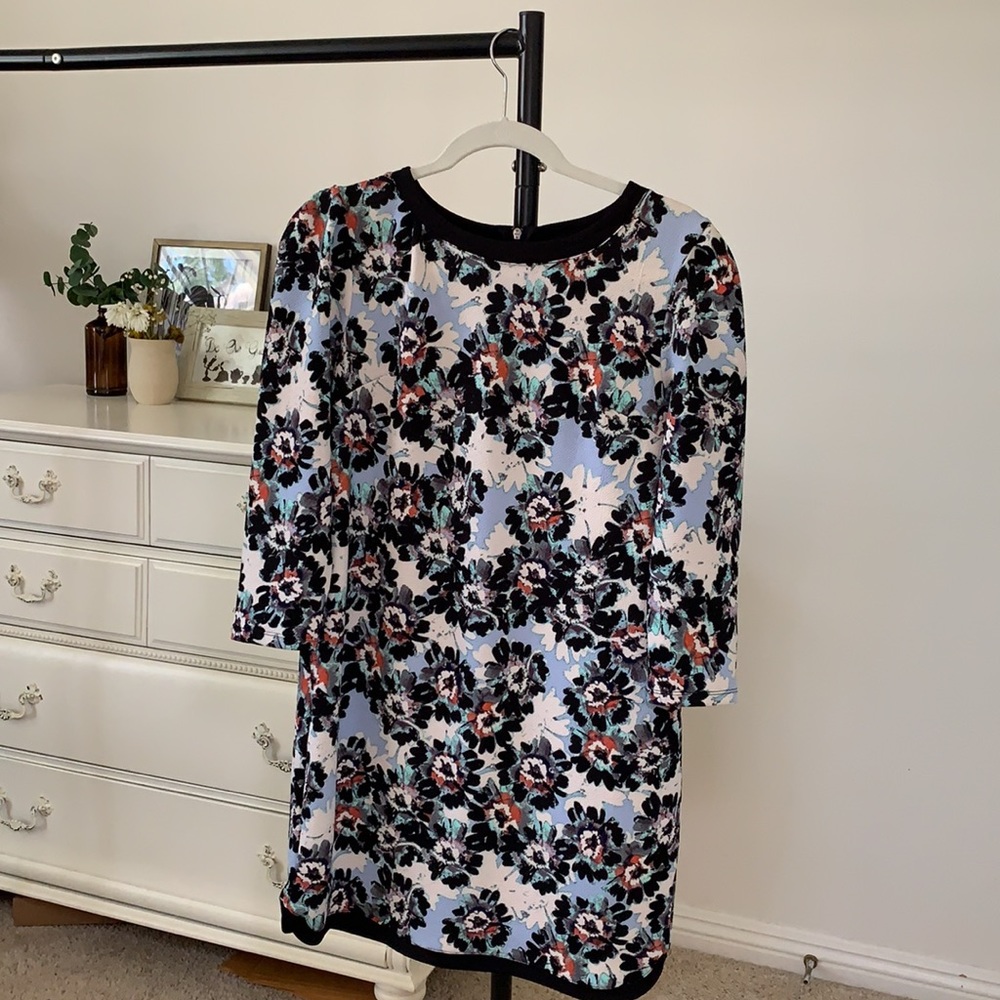 Long Sleeve Floral Shift Dress